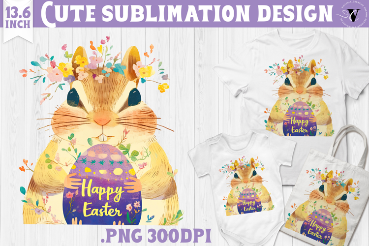 Watercolor Chipmunk | Easter clipart | Happy Easter