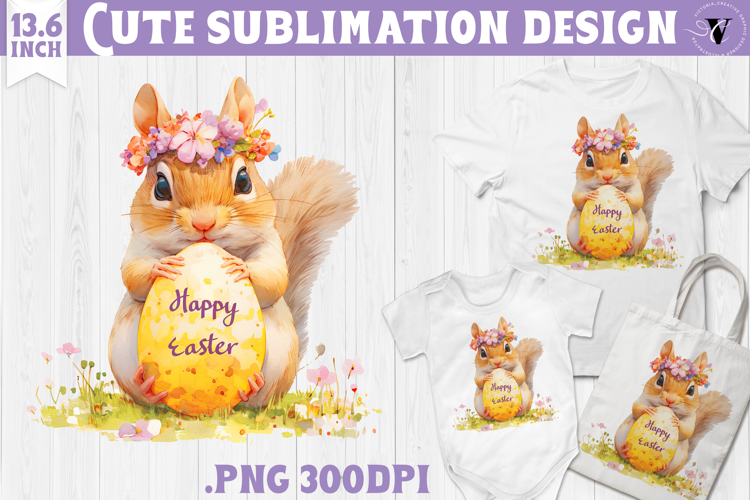 Watercolor Chipmunk | Easter clipart | Happy Easter