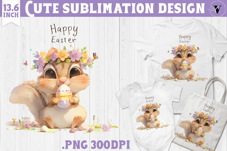Watercolor Chipmunk | Easter clipart | Happy Easter
