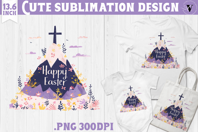 Watercolor Cross | Easter clipart | Happy Easter example image 1