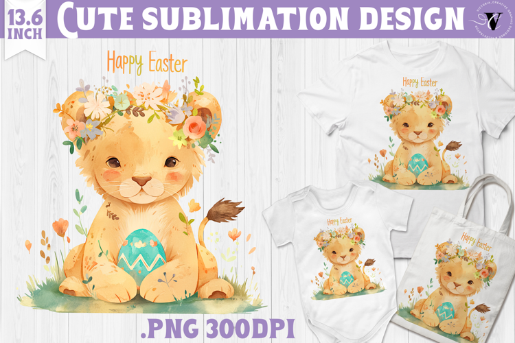 Watercolor Lion | Easter clipart | Happy Easter