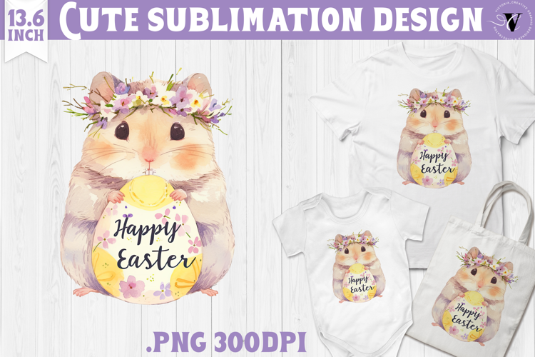 Watercolor Hamster | Easter clipart | Happy Easter