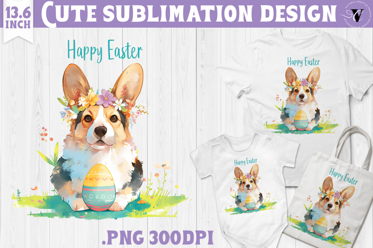 Watercolor Dog | Easter clipart | Happy Easter