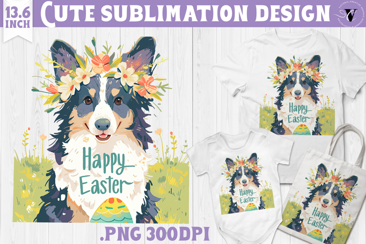 Watercolor Dog | Easter clipart | Happy Easter