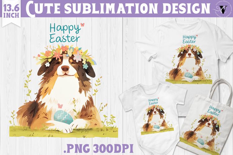 Watercolor Dog | Easter clipart | Happy Easter