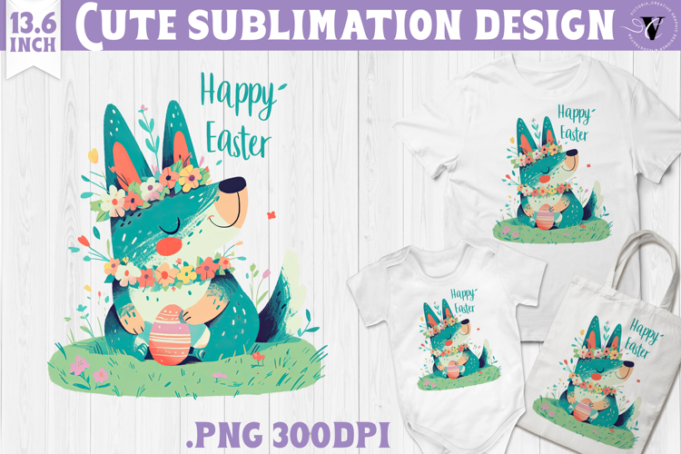 Watercolor Dog | Easter clipart | Happy Easter example image 1