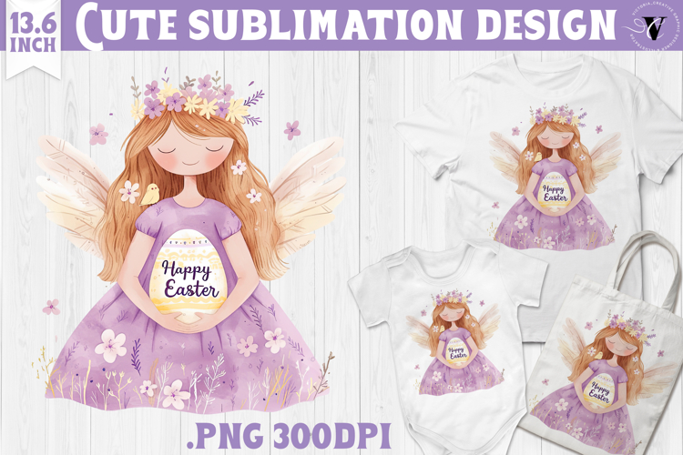 Watercolor Fairy | Easter clipart | Happy Easter example image 1