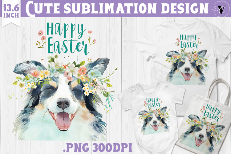 Watercolor Dog | Easter clipart | Happy Easter