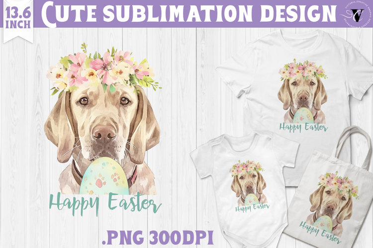 Watercolor Dog | Easter clipart | Happy Easter example image 1