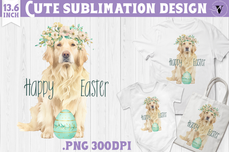 Watercolor Dog | Easter clipart | Happy Easter