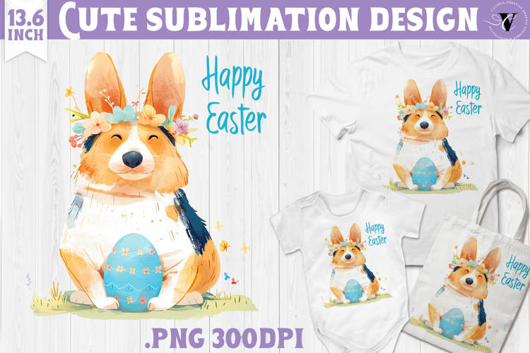 Watercolor Dog | Easter clipart | Happy Easter