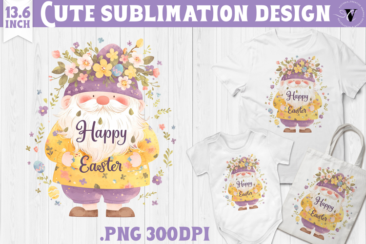 Watercolor Gnome | Easter clipart | Happy Easter example image 1