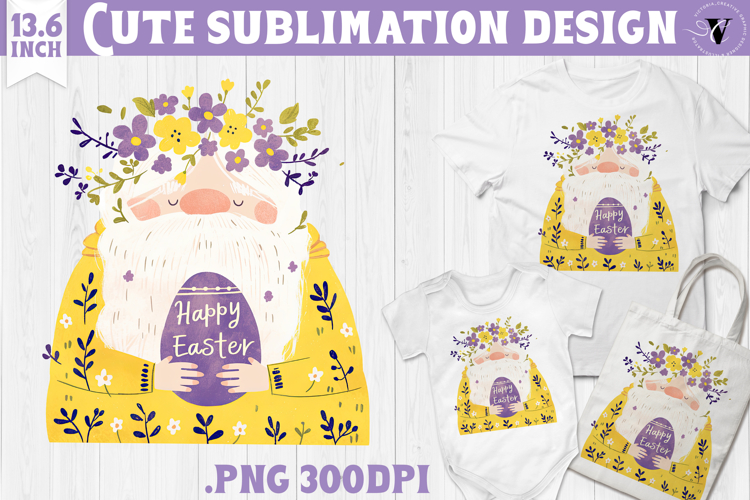 Watercolor Gnome | Easter clipart | Happy Easter example image 1