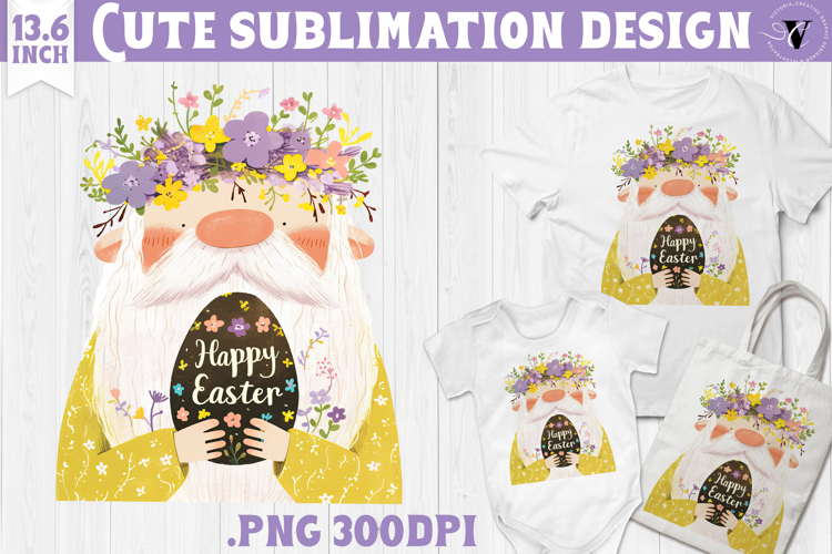 Watercolor Gnome | Easter clipart | Happy Easter example image 1