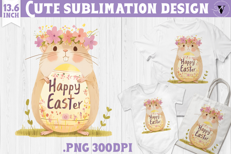 Watercolor Hamster | Easter clipart | Happy Easter
