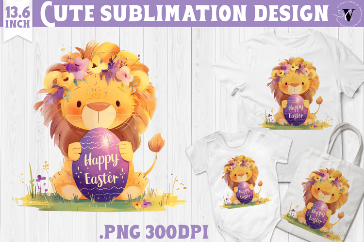 Watercolor Lion | Easter clipart | Happy Easter