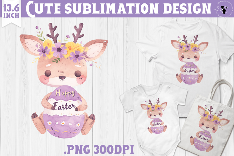 Watercolor Reindeer | Easter clipart | Happy Easter
