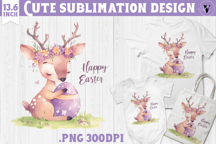 Watercolor Reindeer | Easter clipart | Happy Easter