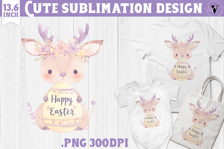 Watercolor Reindeer | Easter clipart | Happy Easter