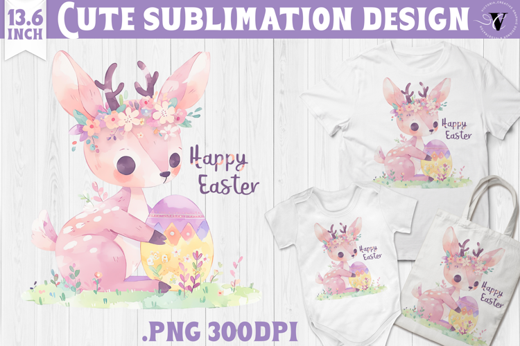 Watercolor Reindeer | Easter clipart | Happy Easter
