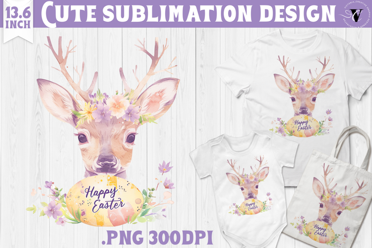 Watercolor Reindeer | Easter clipart | Happy Easter