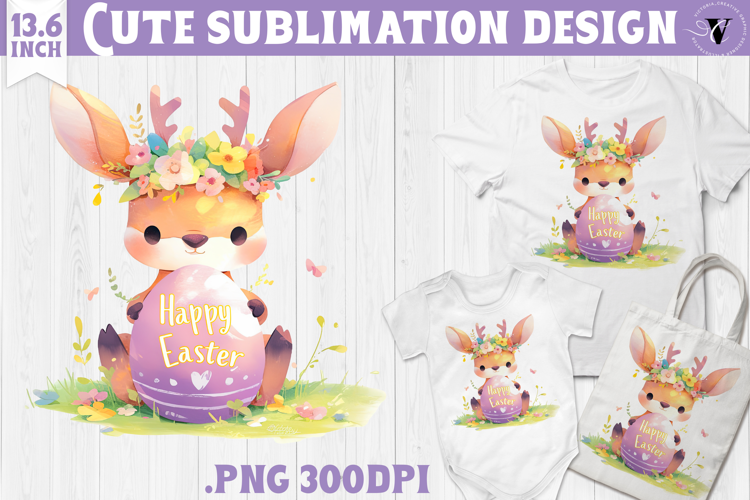 Watercolor Reindeer | Easter clipart | Happy Easter