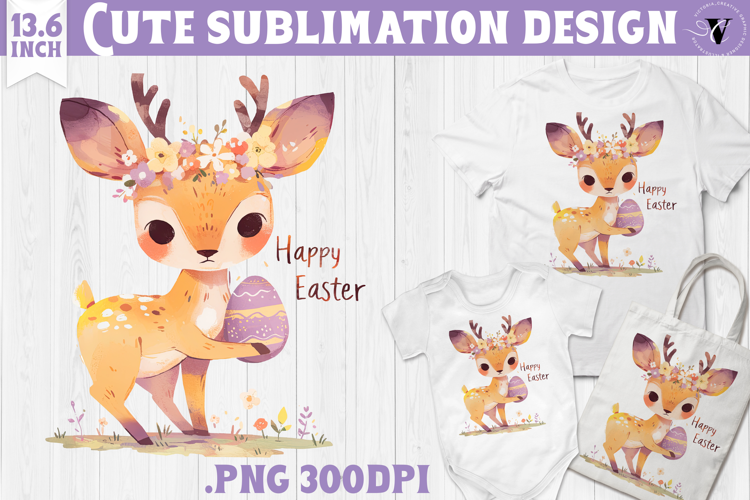 Watercolor Reindeer | Easter clipart | Happy Easter
