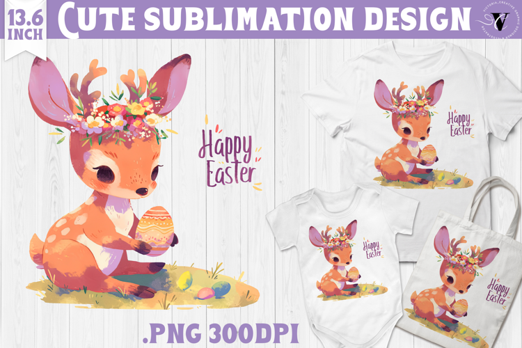Watercolor Reindeer | Easter clipart | Happy Easter