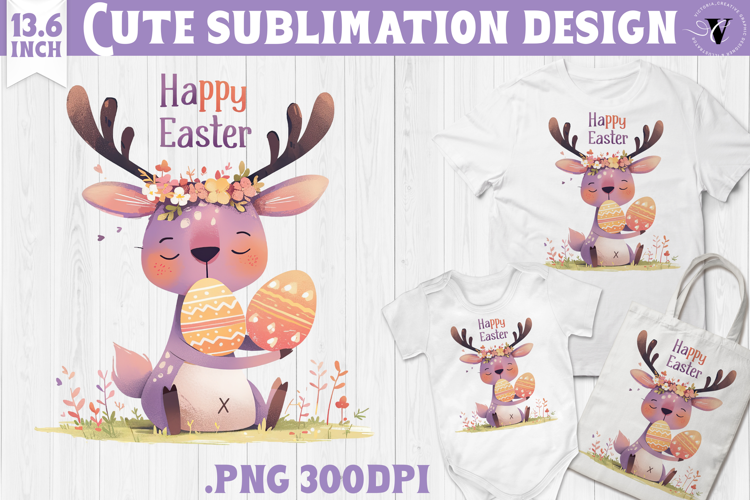 Watercolor Reindeer | Easter clipart | Happy Easter
