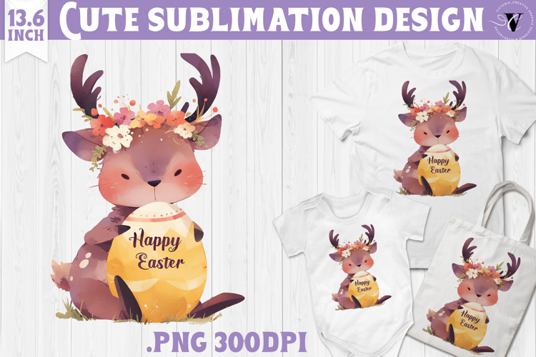 Watercolor Reindeer | Easter clipart | Happy Easter