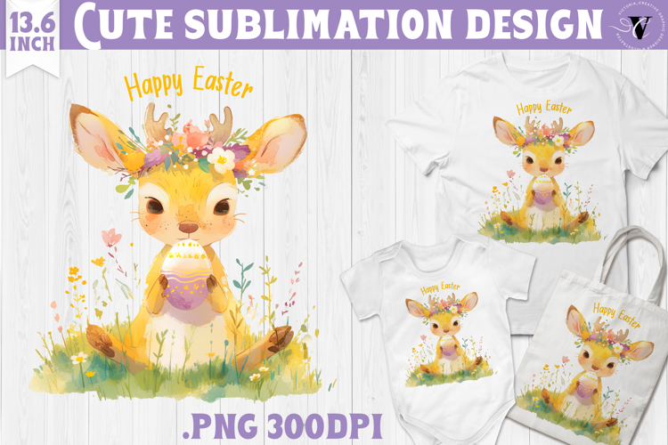 Watercolor Reindeer | Easter clipart | Happy Easter