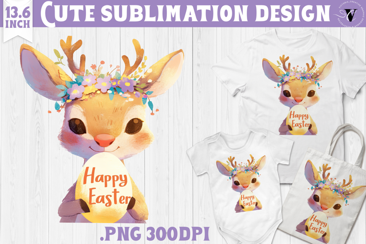 Watercolor Reindeer | Easter clipart | Happy Easter