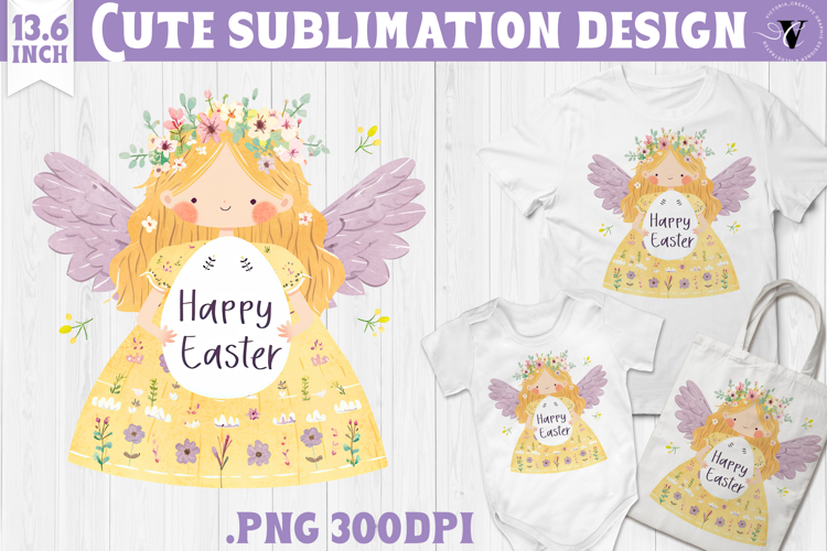 Watercolor Angel | Easter clipart | Happy Easter