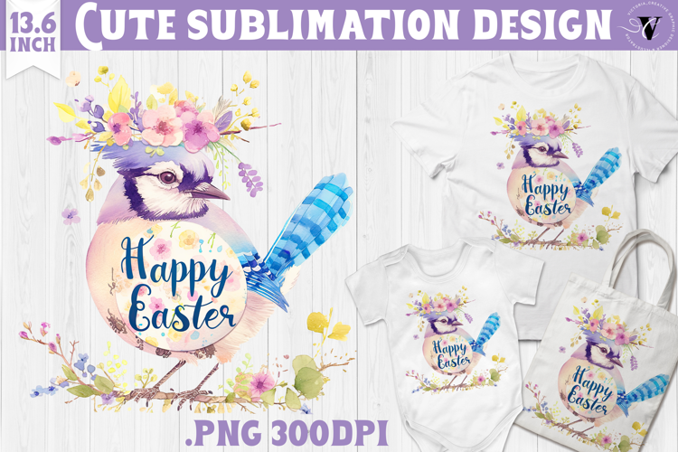Watercolor Blue Jay | Easter clipart | Happy Easter
