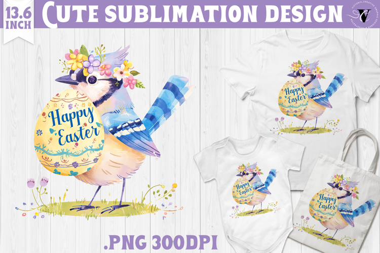 Watercolor Blue Jay | Easter clipart | Happy Easter