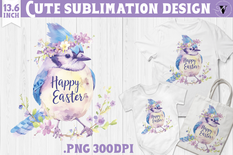 Watercolor Blue Jay | Easter clipart | Happy Easter