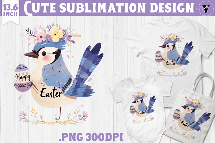 Watercolor Blue Jay | Easter clipart | Happy Easter