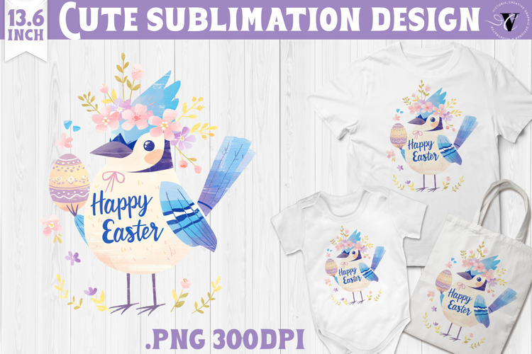 Watercolor Blue Jay | Easter clipart | Happy Easter