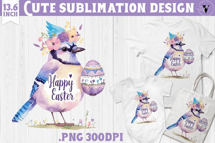 Watercolor Blue Jay | Easter clipart | Happy Easter