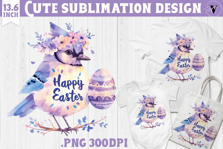 Watercolor Blue Jay | Easter clipart | Happy Easter