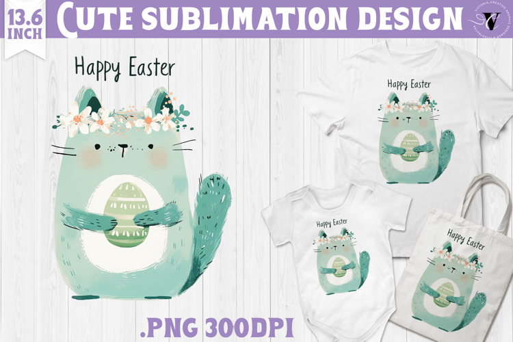 Watercolor Cat | Easter clipart | Happy Easter