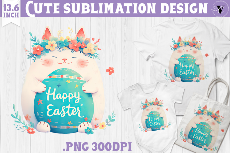 Watercolor Cat | Easter clipart | Happy Easter