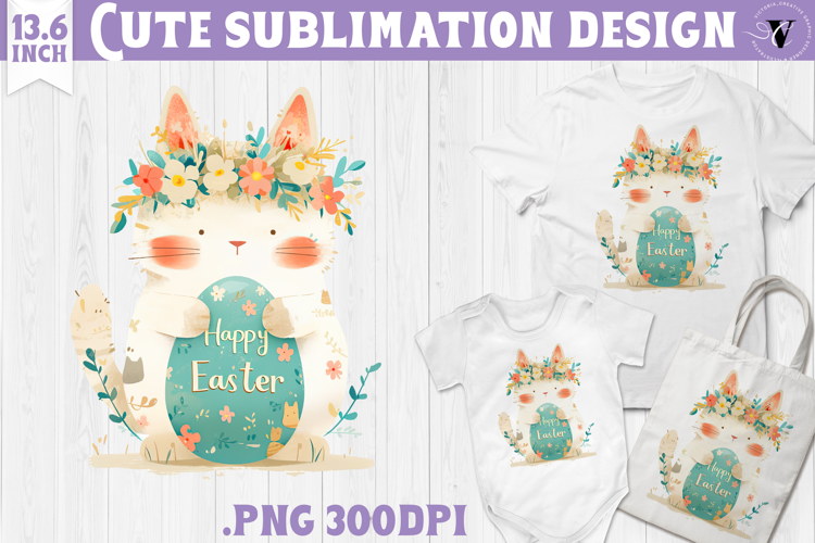 Watercolor Cat | Easter clipart | Happy Easter