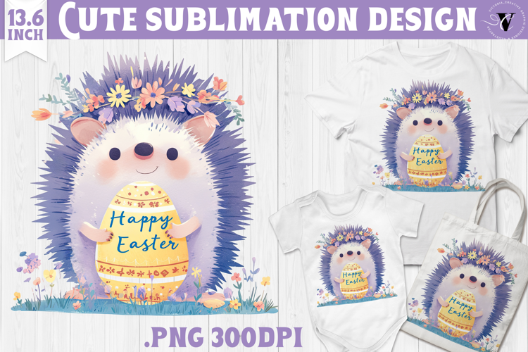 Watercolor Hedgehog | Easter clipart | Happy Easter