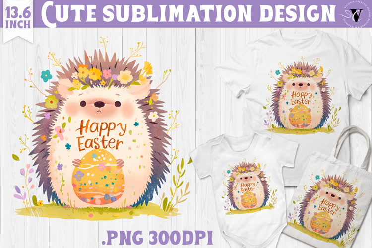 Watercolor Hedgehog | Easter clipart | Happy Easter