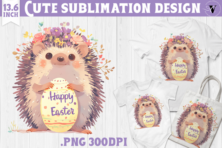 Watercolor Hedgehog | Easter clipart | Happy Easter