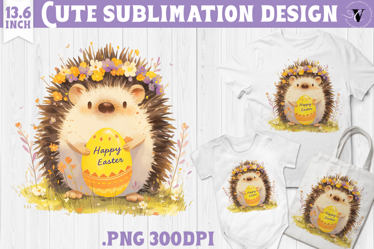 Watercolor Hedgehog | Easter clipart | Happy Easter