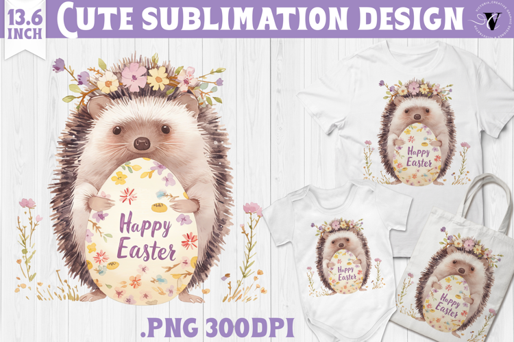 Watercolor Hedgehog | Easter clipart | Happy Easter