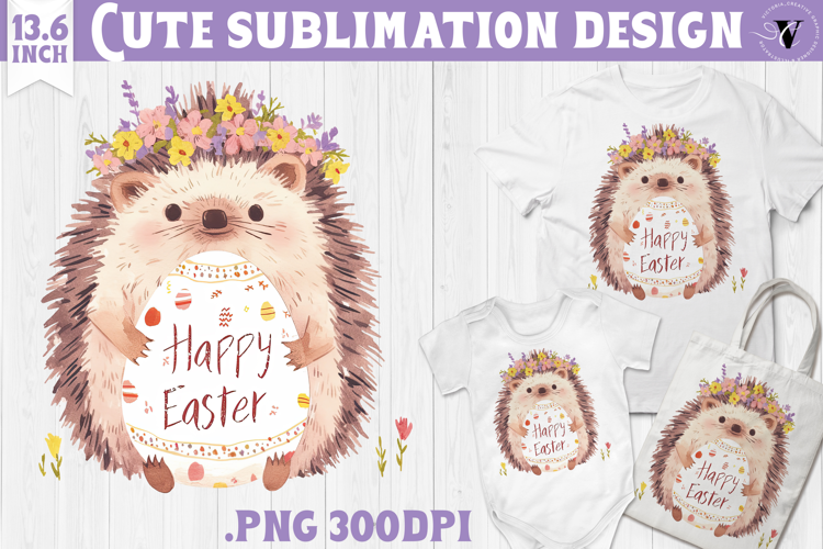 Watercolor Hedgehog | Easter clipart | Happy Easter