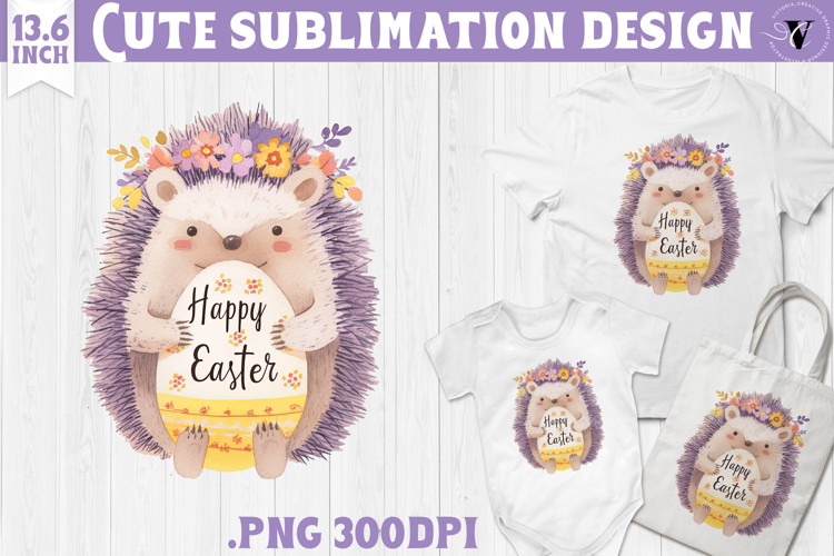 Watercolor Hedgehog | Easter clipart | Happy Easter